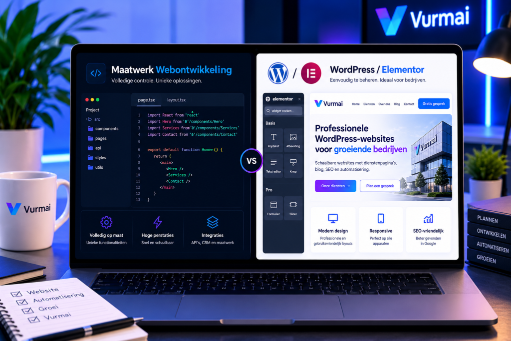 Web development  op maat versus WordPress: wat is beter voor uw bedrijf ?