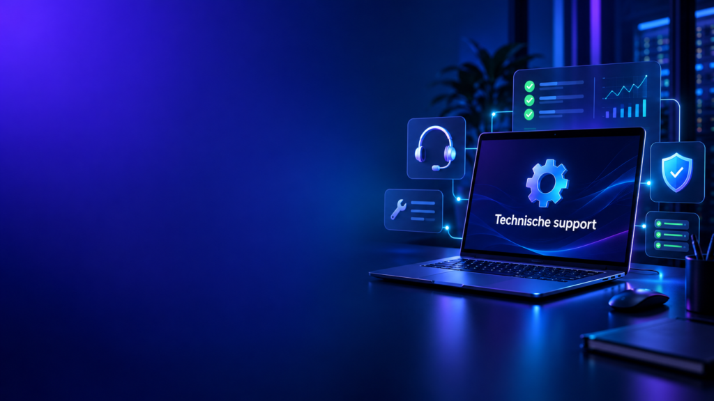 Technische support showing on the laptop