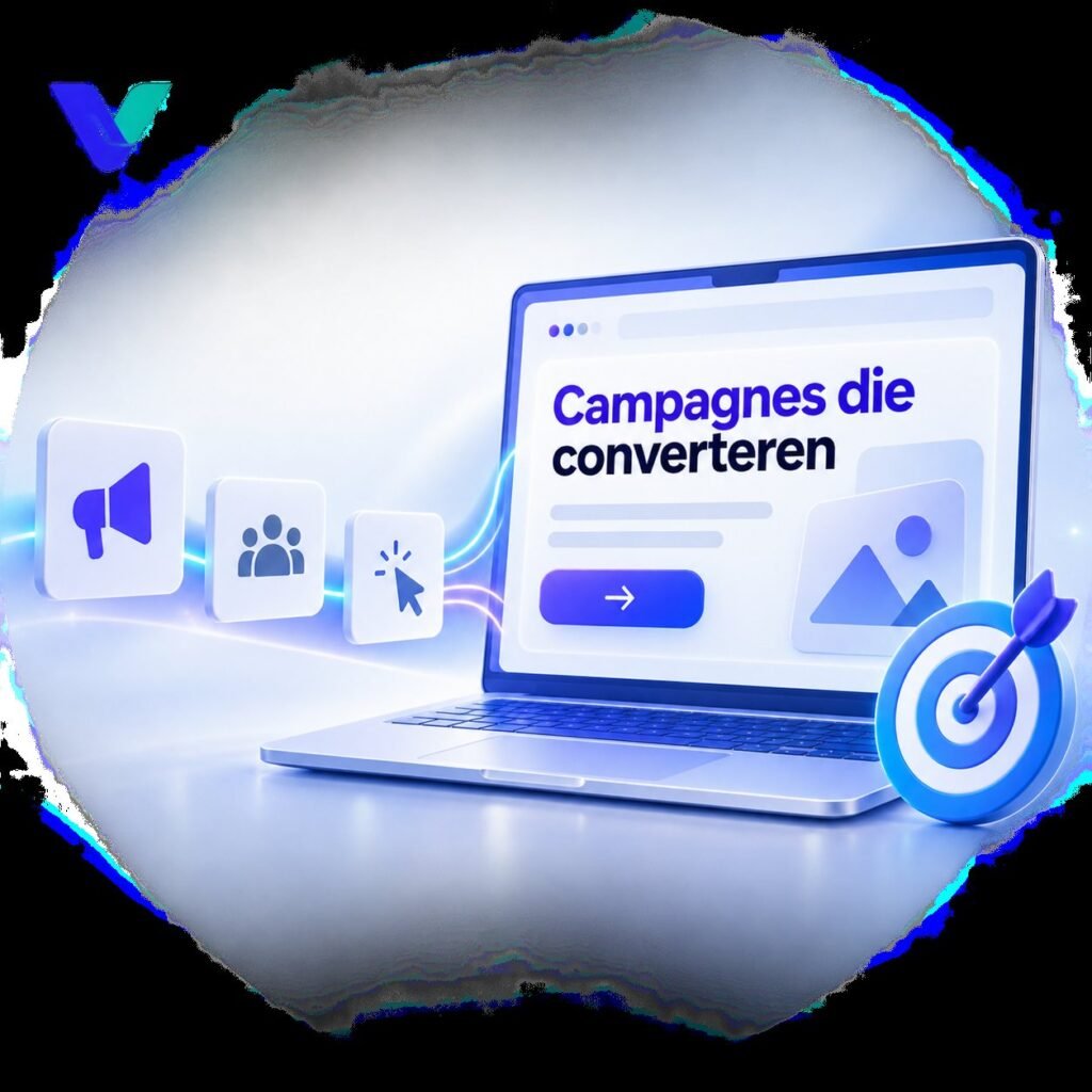 Campagne landingspagina met aanbieding funnel en campagneresultaten