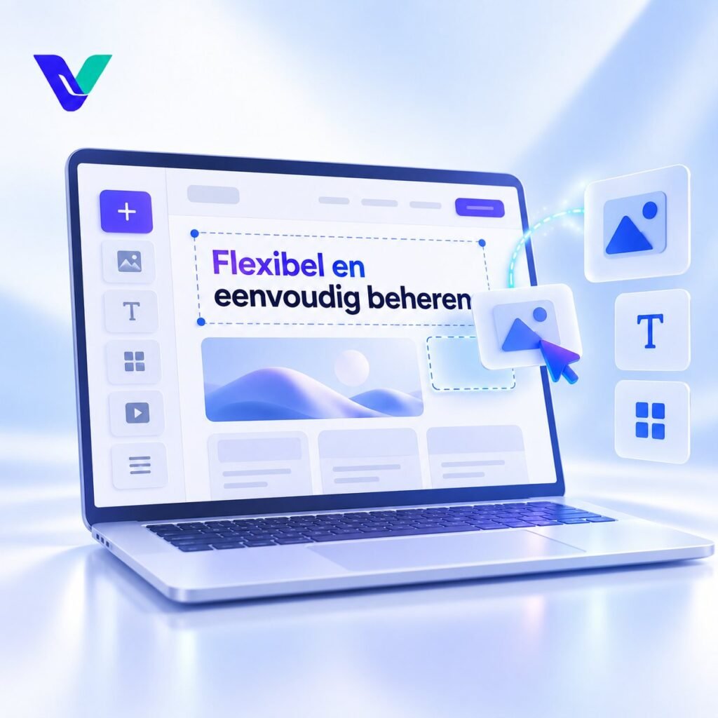 Visueel ontworpen Elementor website met moderne pagina-editor