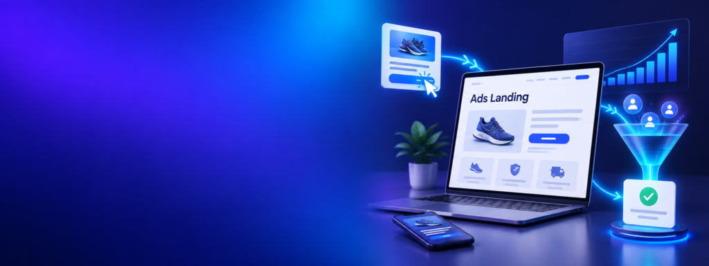 Google Ads landingspagina gericht op relevante klikken en conversies