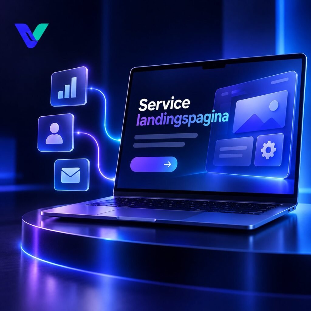 Service landingspagina met voordelen bewijs en afspraakactie